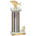 Accented Single Silver Glacier Year Fishing Trophy