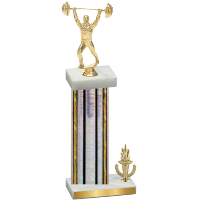 Accented Single Silver Glacier Victory Weights Trophy