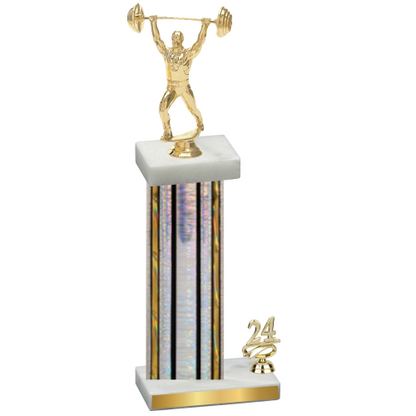 Accented Single Silver Glacier Year Weights Trophy