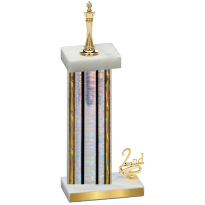 Accented Single Silver Glacier Second Place Chess Trophy