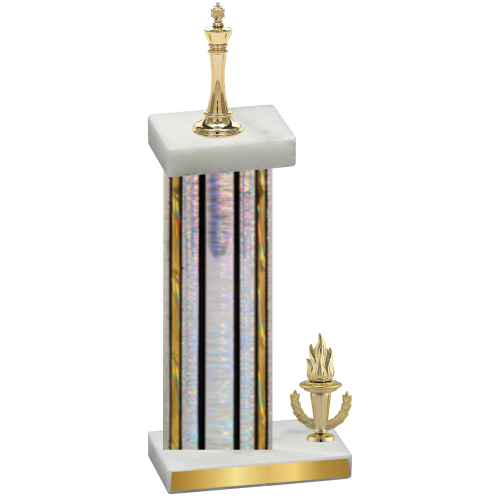 Accented Single Silver Glacier Victory Chess Trophy