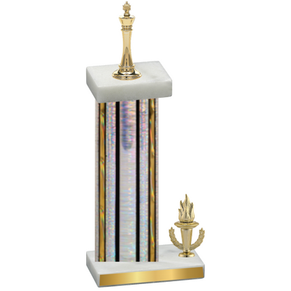 Accented Single Silver Glacier Victory Chess Trophy