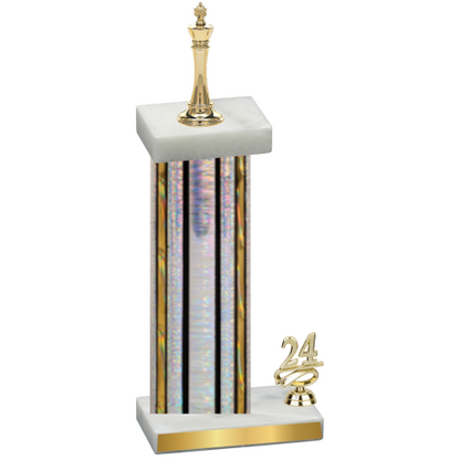 Accented Single Silver Glacier Year Chess Trophy