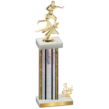 Accented Single Silver Glacier Third Place Flag Football Trophy