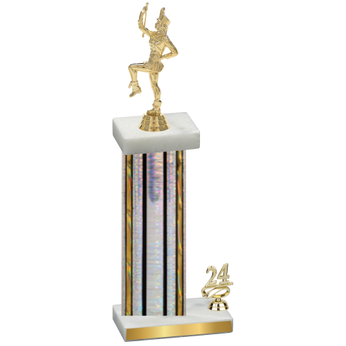 Accented Single Silver Glacier Year Majorette Trophy