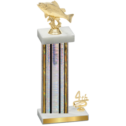 Accented Single Silver Glacier Fourth Place Fishing Trophy