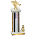 Accented Single Silver Glacier Victory Fishing Trophy