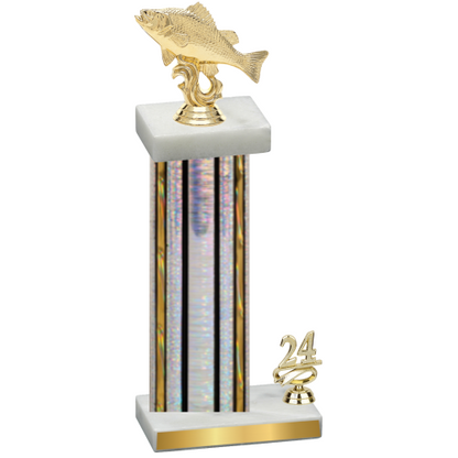 Accented Single Silver Glacier Year Fishing Trophy