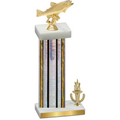 Accented Single Silver Glacier Victory Fishing Trophy