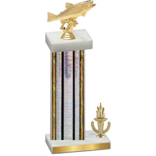 Accented Single Silver Glacier Victory Fishing Trophy