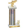 Accented Single Silver Glacier Year Fishing Trophy