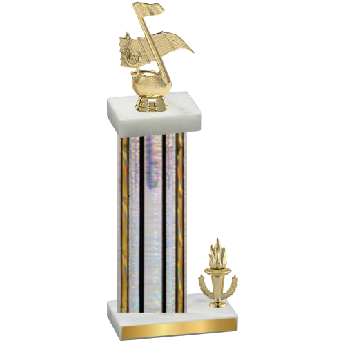 Accented Single Silver Glacier Victory Music Trophy