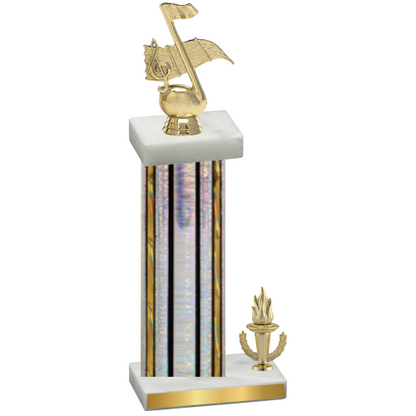 Accented Single Silver Glacier Victory Music Trophy