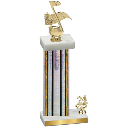 Accented Single Silver Glacier Year Music Trophy