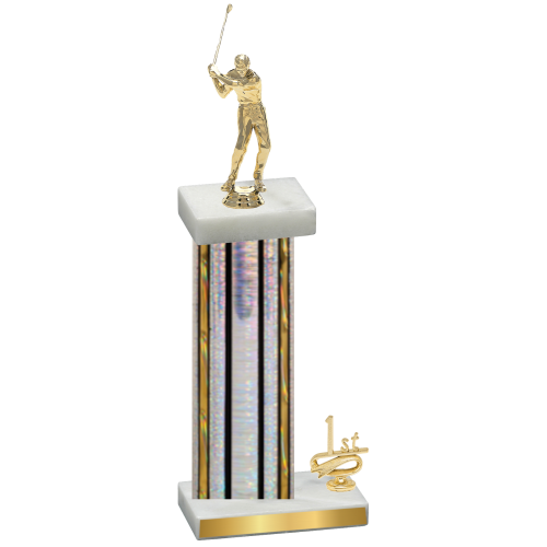 Accented Single Silver Glacier First Place Golf Trophy