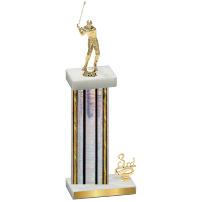 Accented Single Silver Glacier Third Place Golf Trophy