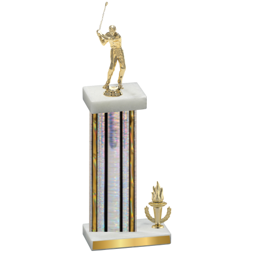 Accented Single Silver Glacier Victory Golf Trophy