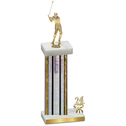 Accented Single Silver Glacier Year Golf Trophy