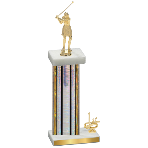 Accented Single Silver Glacier First Place Golf Trophy