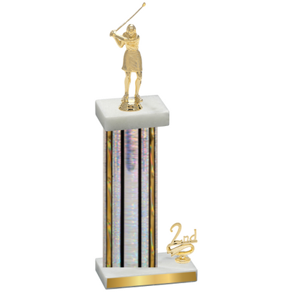 Accented Single Silver Glacier Second Place Golf Trophy