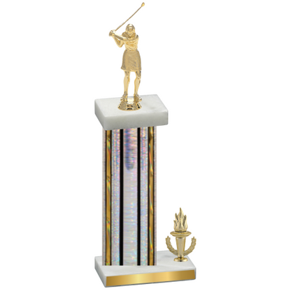 Accented Single Silver Glacier Victory Golf Trophy