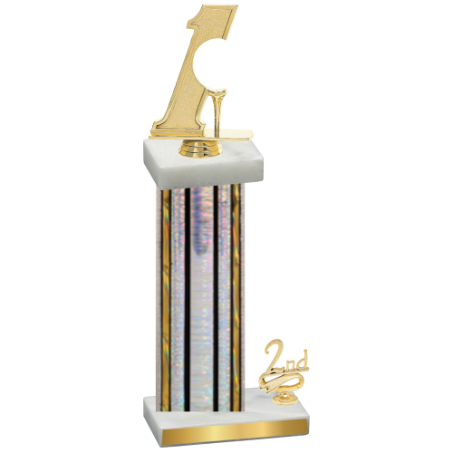 Accented Single Silver Glacier Second Place Golf Trophy