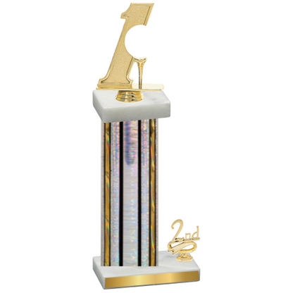Accented Single Silver Glacier Second Place Golf Trophy