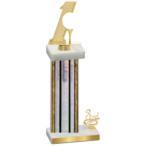 Accented Single Silver Glacier Third Place Golf Trophy