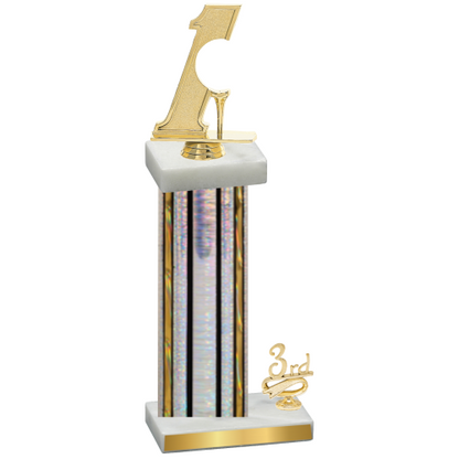 Accented Single Silver Glacier Third Place Golf Trophy