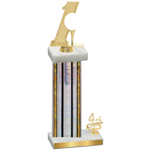 Accented Single Silver Glacier Fourth Place Golf Trophy