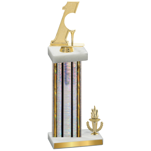 Accented Single Silver Glacier Victory Golf Trophy
