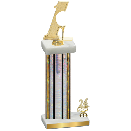 Accented Single Silver Glacier Year Golf Trophy