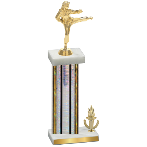 Accented Single Silver Glacier Victory Karate Trophy