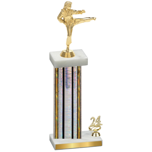 Accented Single Silver Glacier Year Karate Trophy