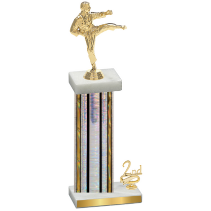 Accented Single Silver Glacier Second Place Karate Trophy