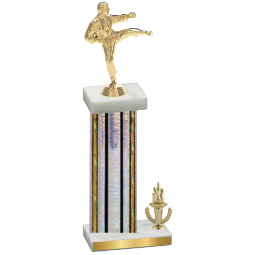 Accented Single Silver Glacier Victory Karate Trophy