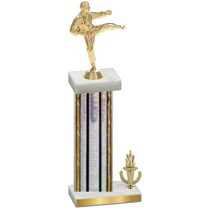 Accented Single Silver Glacier Victory Karate Trophy