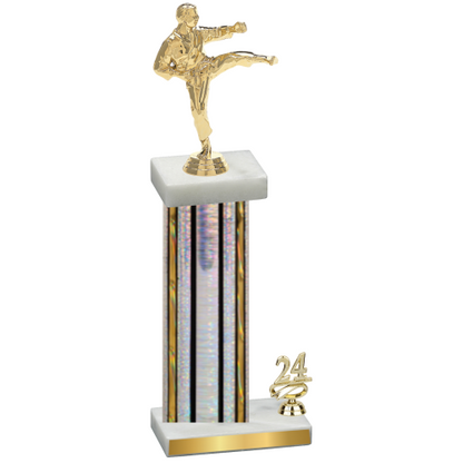 Accented Single Silver Glacier Year Karate Trophy