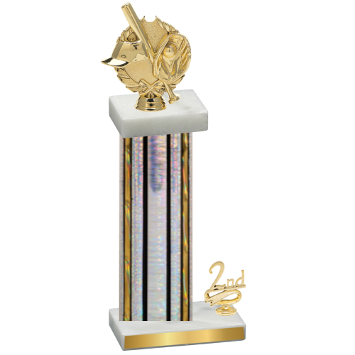 Accented Single Silver Glacier Second Place Baseball Trophy