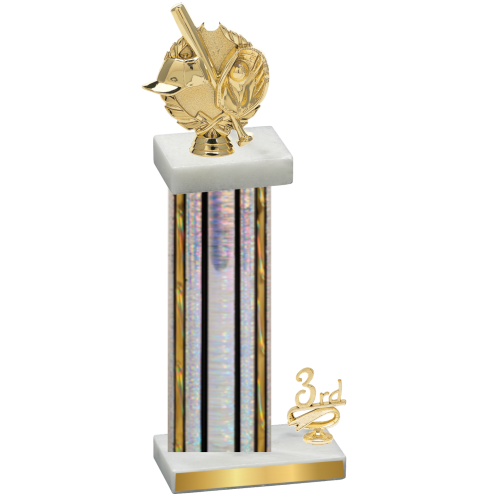 Accented Single Silver Glacier Third Place Baseball Trophy
