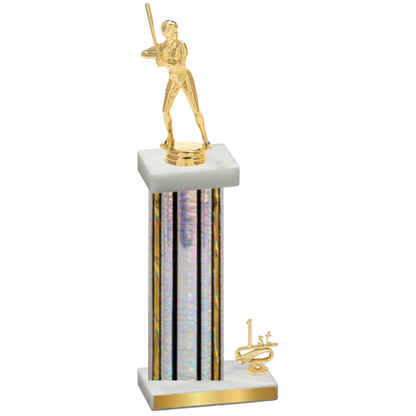 Accented Single Silver Glacier First Place Softball Trophy