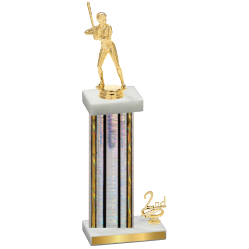 Accented Single Silver Glacier Second Place Softball Trophy