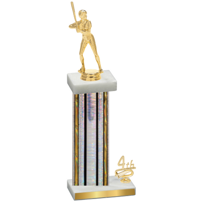 Accented Single Silver Glacier Fourth Place Softball Trophy