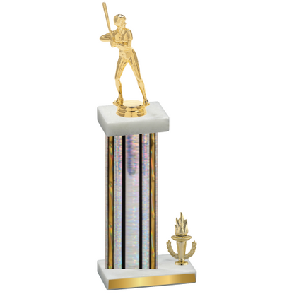 Accented Single Silver Glacier Victory Softball Trophy