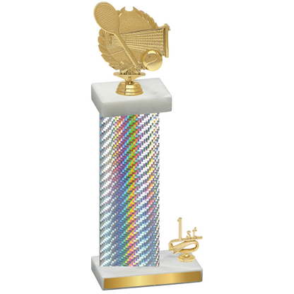 Accented Single Silver Carbon Fiber First Place Tennis Trophy