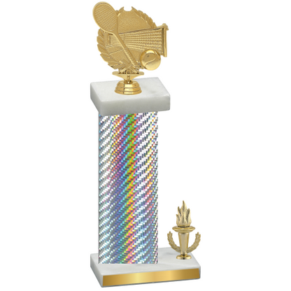Accented Single Silver Carbon Fiber Victory Tennis Trophy