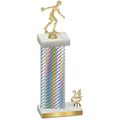 Accented Single Silver Carbon Fiber Year Bowling Trophy