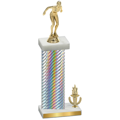 Accented Single Silver Carbon Fiber Victory Tennis Trophy