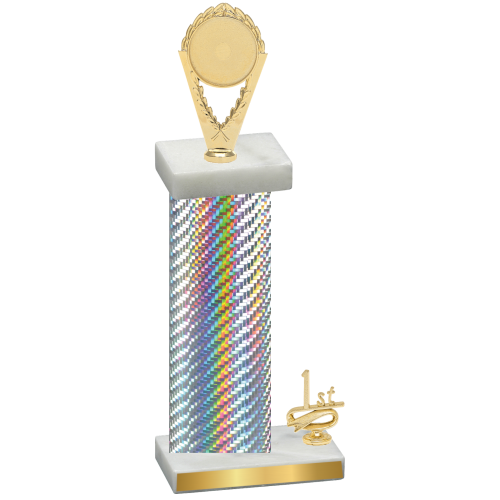 Accented Single Silver Carbon Fiber First Place Insert Trophy