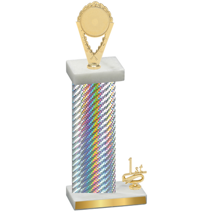 Accented Single Silver Carbon Fiber First Place Insert Trophy